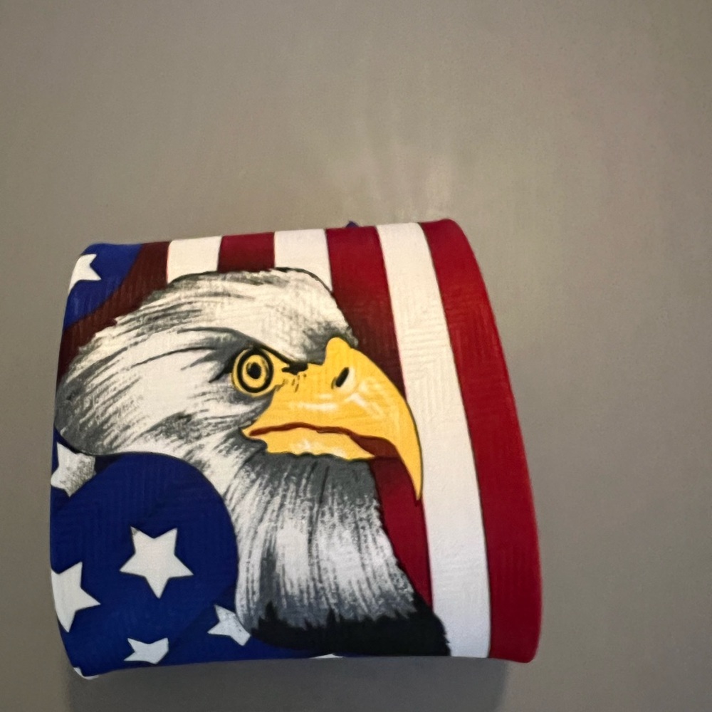 Patriotic Eagle and American Flag Print Tie, Umo Lorenzo Italy